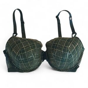 Victoria's Secret Emerald and Gold Lattice Bra